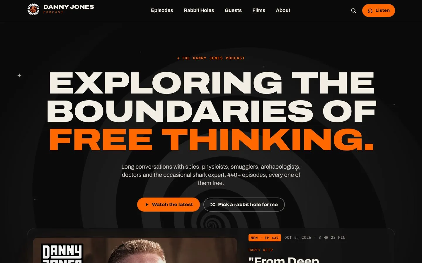 Danny Jones Podcast homepage