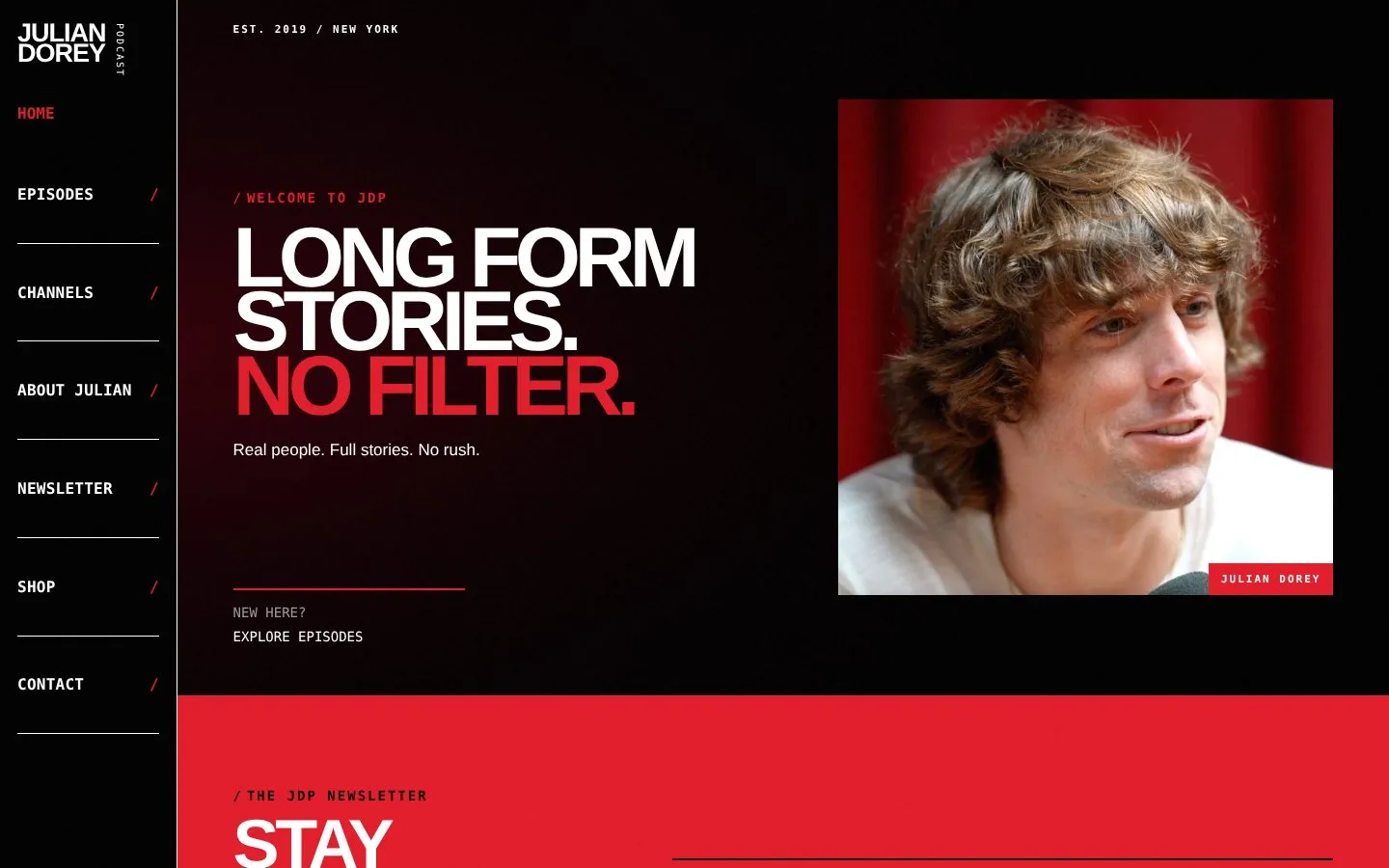 Julian Dorey Podcast homepage